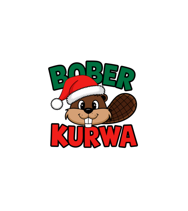 Bober kurwa xmas model alb pe tricou