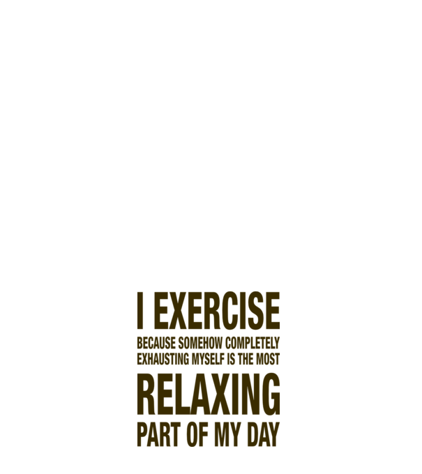 I exercise because model alb pe tricou