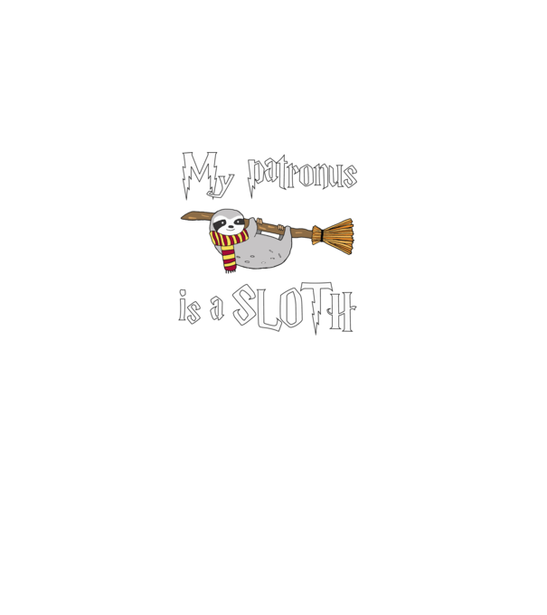 my patronus is a sloth model negru pe tricou