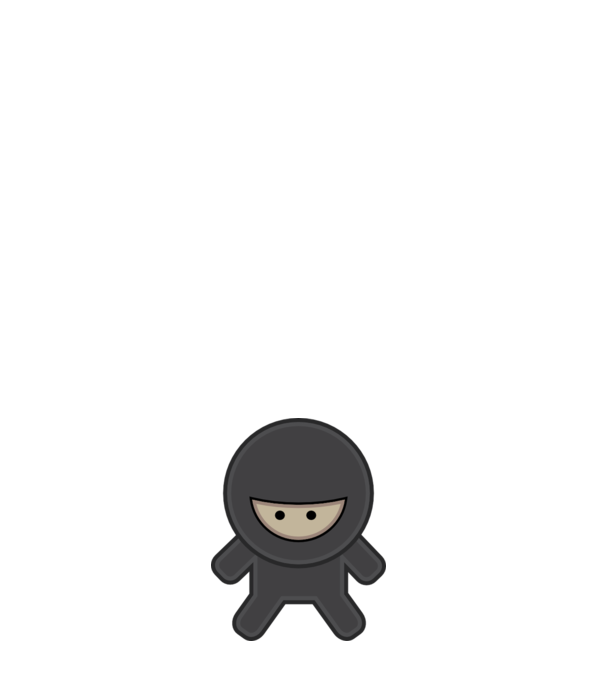 ninja model alb pe tricou