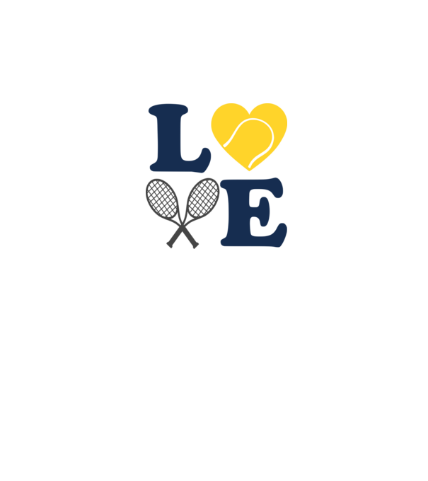 LOVE Tennis model alb pe tricou