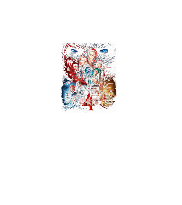 stranger things poster model negru pe tricou