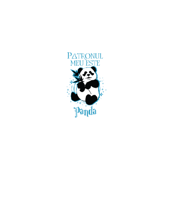 Patronul meu este PANDA model negru pe tricou