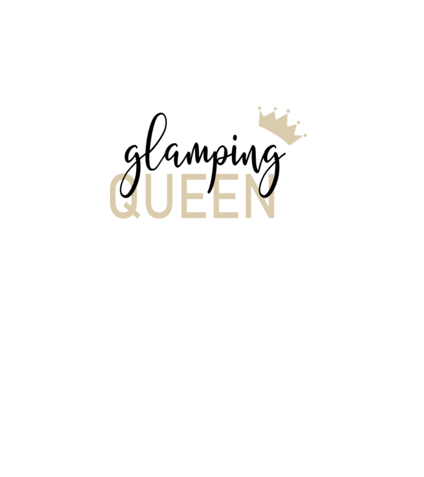 Glamping queen model alb pe tricou