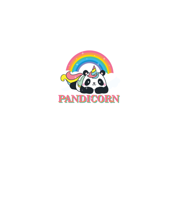 PANDICORN model alb pe tricou