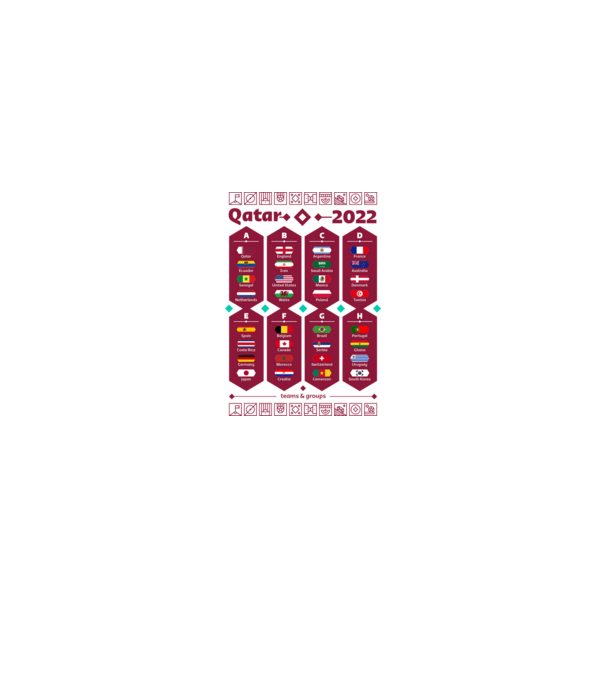 Qatar 2022 teams - groups white model alb pe tricou