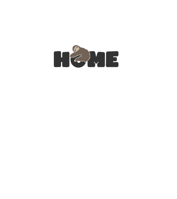 Home Sloth model alb pe tricou