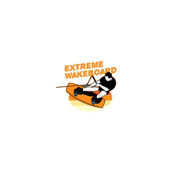 Wakeboard model negru pe tricou