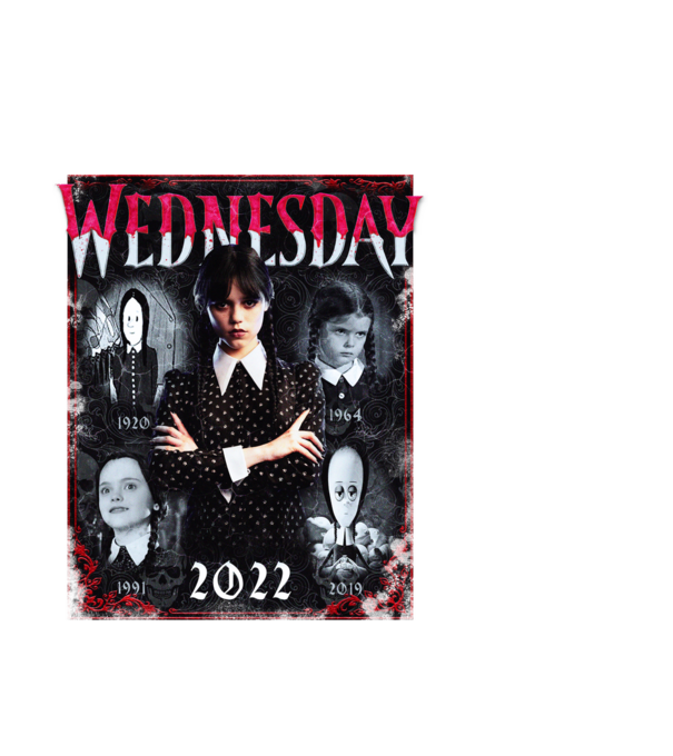 WEDNESDAY multi all time model alb pe tricou
