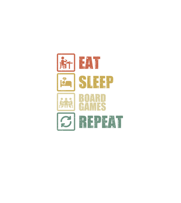 eat sleep Board Games repeat model negru pe tricou