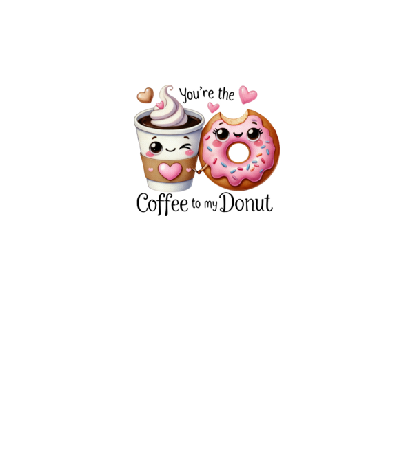 Coffee to my Donut model alb pe tricou
