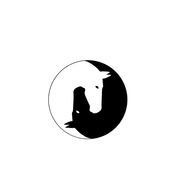 Lovas ying-yang model alb pe tricou