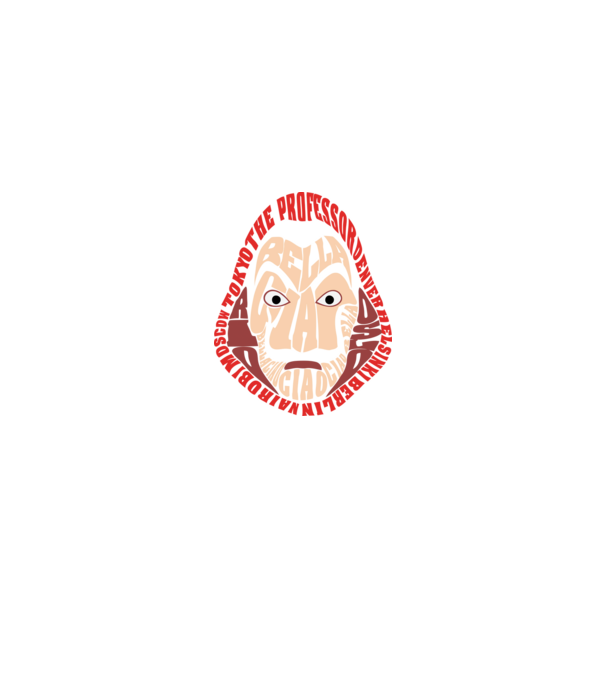 money heist logo names model negru pe tricou