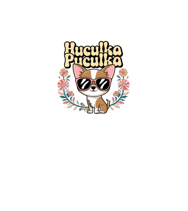 Huculka Puculka câine 1 model alb pe tricou