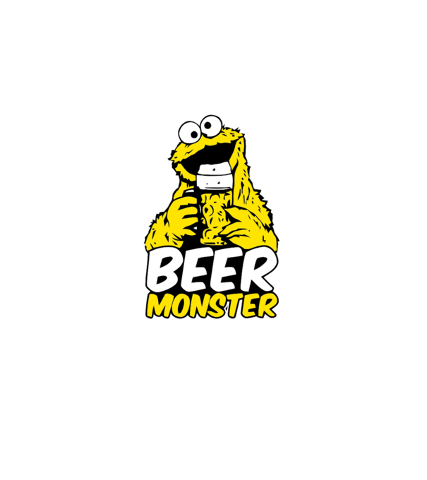 Monstru bere model gri pe tricou