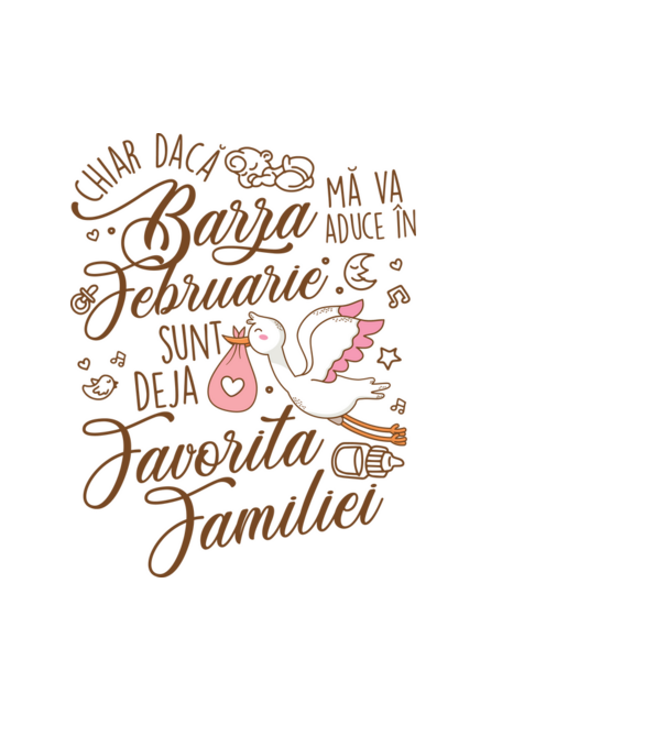 Favorita familiei FEBRUARIE model albastru deschis pe tricou