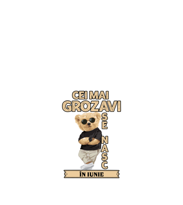 Teddy cel cool iunie model negru pe tricou