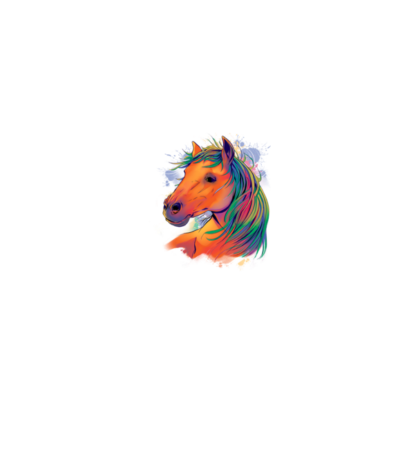 Colorful Horse model alb pe tricou