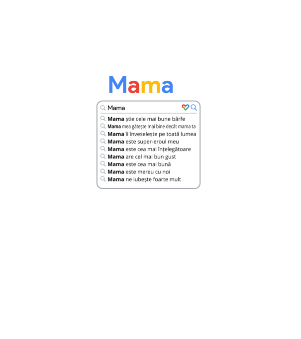 căutare Google Mama model negru pe tricou