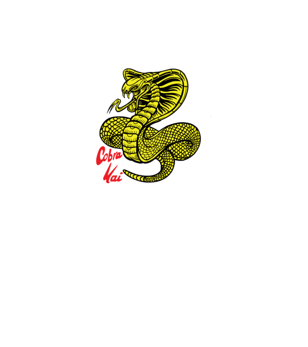 cobra kai logo color model negru pe tricou