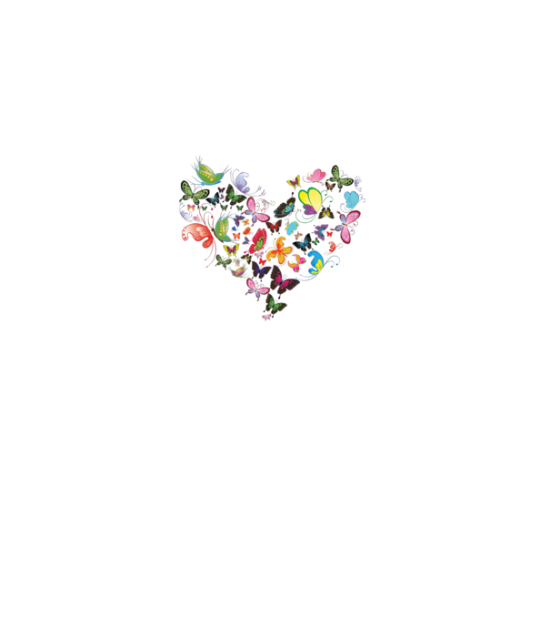 Butterfly Heart model alb pe tricou