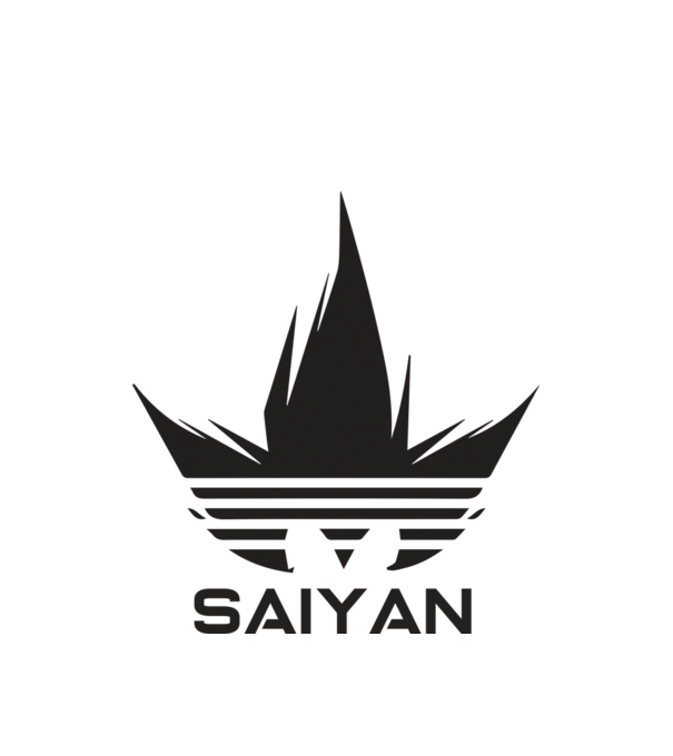 saiyan logo model alb pe tricou