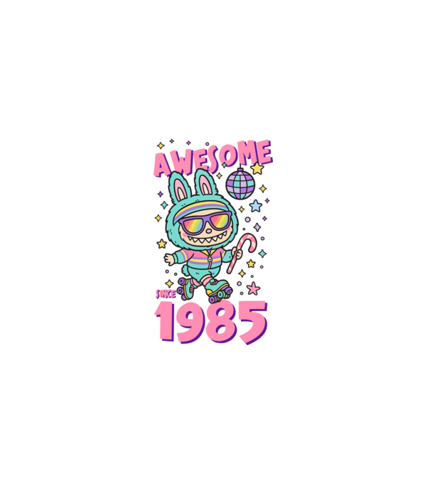 Awesome since 1985 - Labubu model negru pe tricou