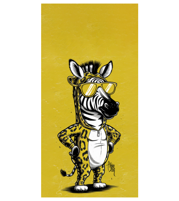 Comic zebra fun model alb pe tricou