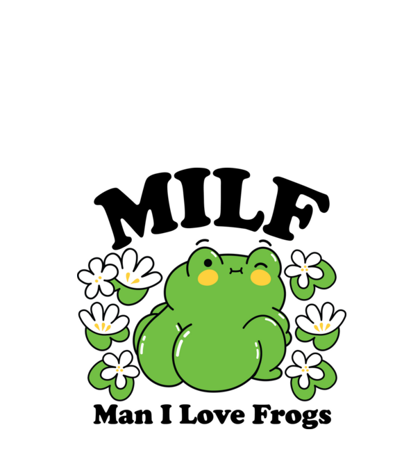 MILF man i love frogs model alb pe tricou