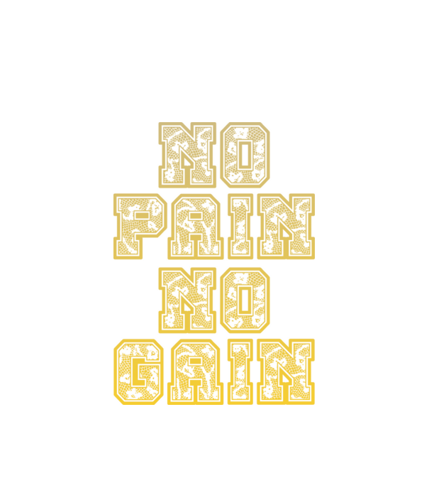 No Pain No Gain model alb pe tricou