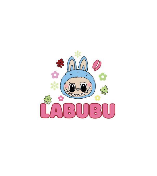 Labubu model negru pe tricou