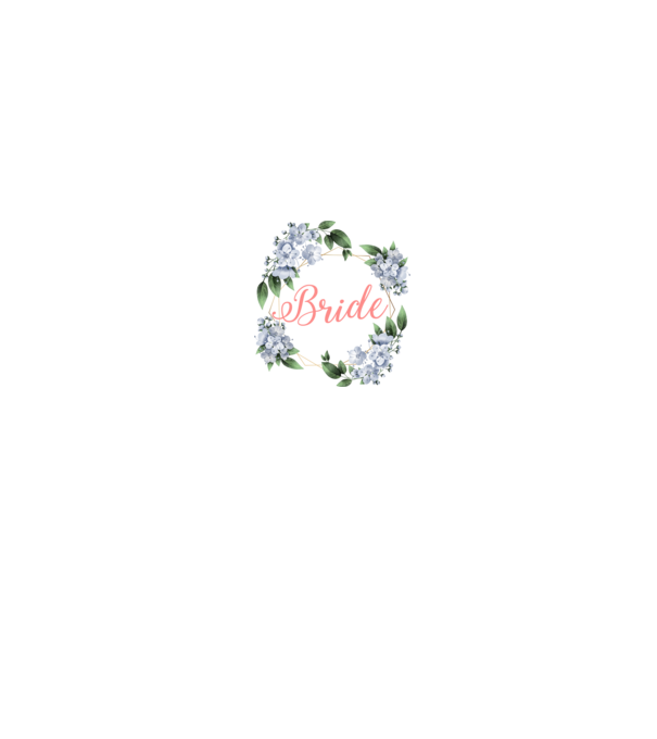 BRIDE blue floral model alb pe tricou