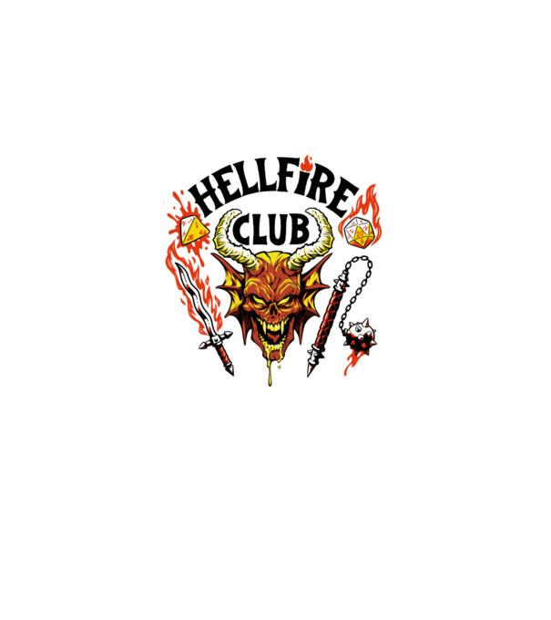 Hellfire ok model alb pe tricou