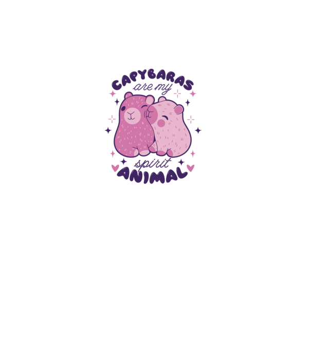 Capybaras are my spirit animal model alb pe tricou