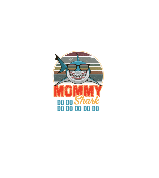 Mommy Shark model negru pe tricou