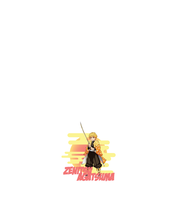 Demon Slayer Zenitsu model roz deschis pe tricou