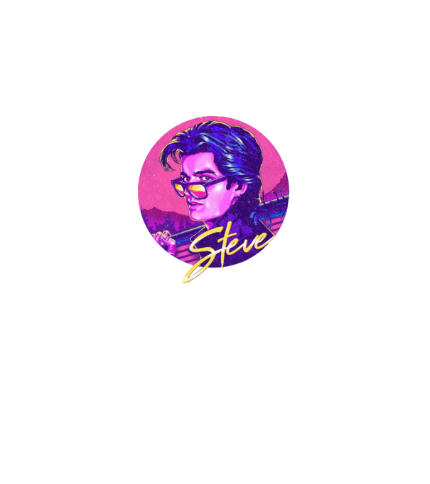 steve neon stranger things model negru pe tricou
