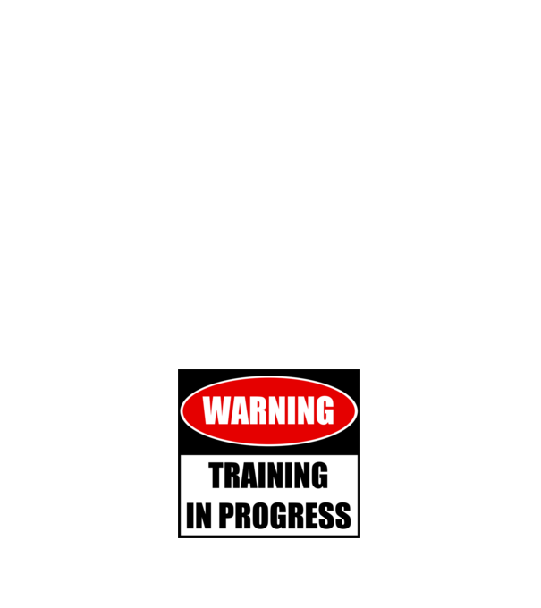 Warning Training In Progress model roșu pe tricou