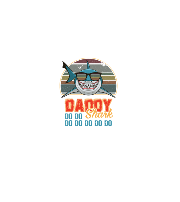 Daddy shark v2 model negru pe tricou