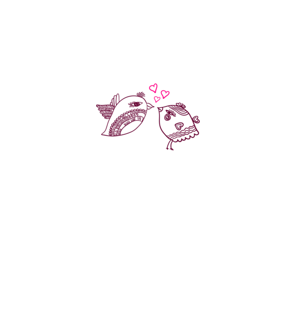 lovebirds model alb pe tricou