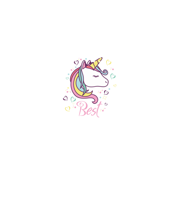 Unicorn Best model negru pe tricou