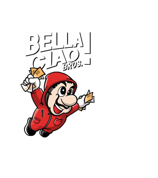 mario la casa de papel model negru pe tricou