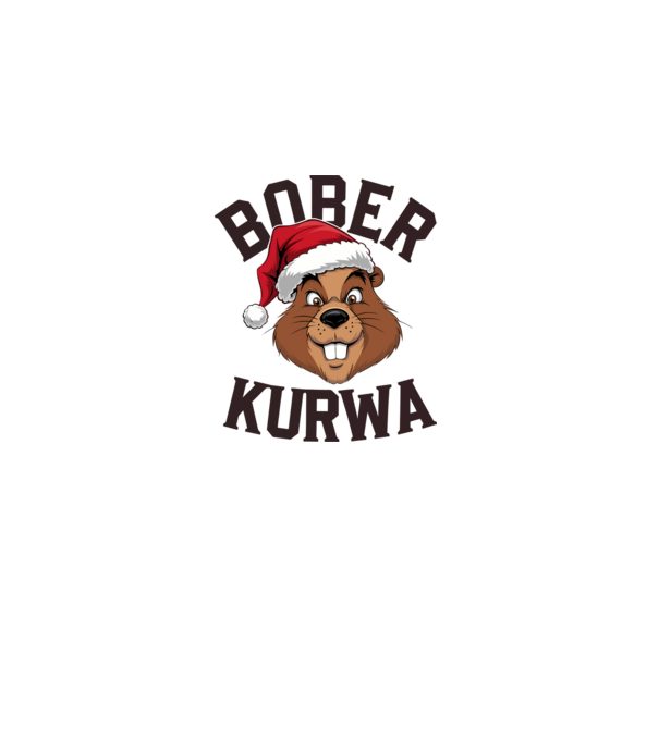 Bober kurwa xmas model alb pe tricou