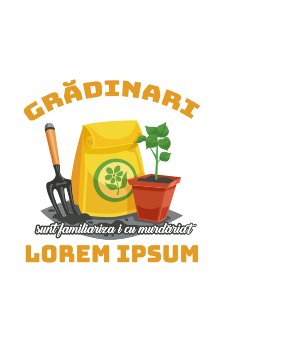 Grădinari model negru pe tricou