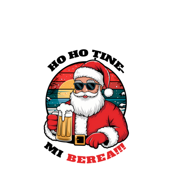 Ho ho ține mi berea! alb model alb pe tricou