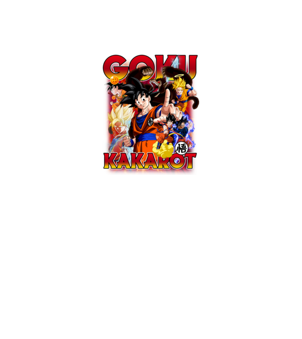 goku dragonball model roșu pe tricou