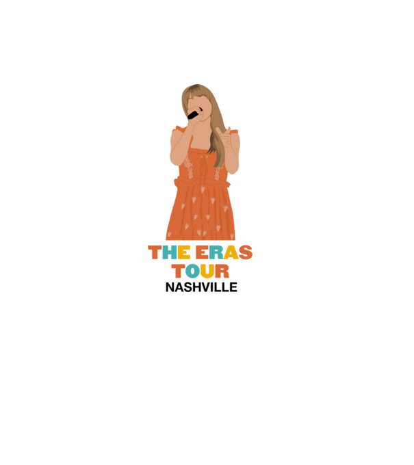Taylor Swift The Eras Tour Nashville 3 model alb pe tricou