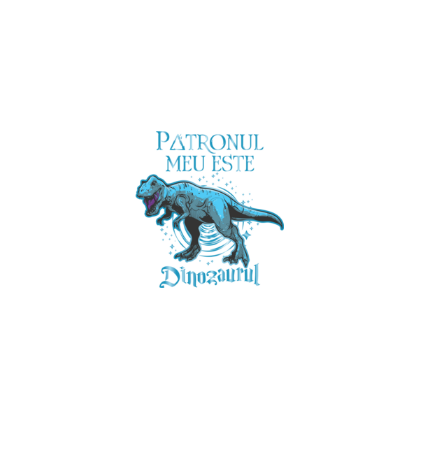 Patronul meu este dinozaurul model negru pe tricou