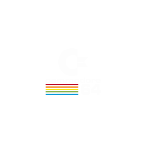 Commodore 64 logo on black model negru pe tricou