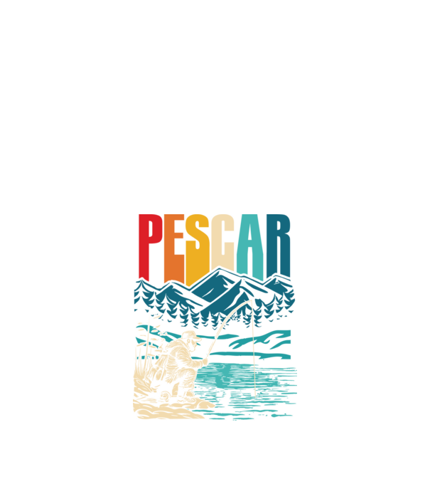 Pescar retro model negru pe tricou